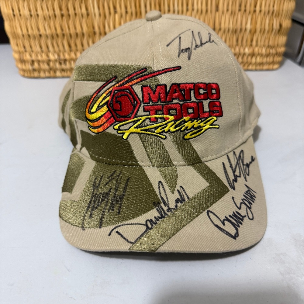 Matco Tools Racing Autographed Snapback Hat Tan Motorsports Signed Cap Mens